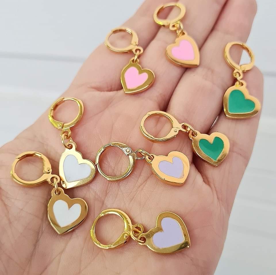 ARRACADAS CORAZÓN ESMALTADO