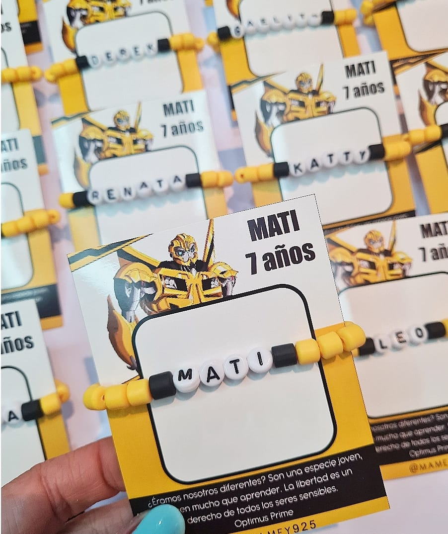 PAQUETE DE PULSERAS PERSONALIZADAS PARA FIESTAS INFANTILES