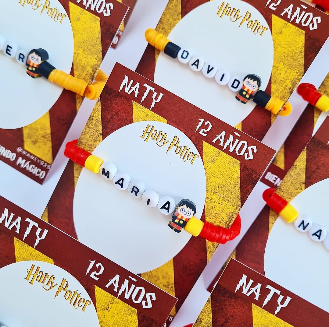 PAQUETE DE PULSERAS PERSONALIZADAS PARA FIESTAS INFANTILES