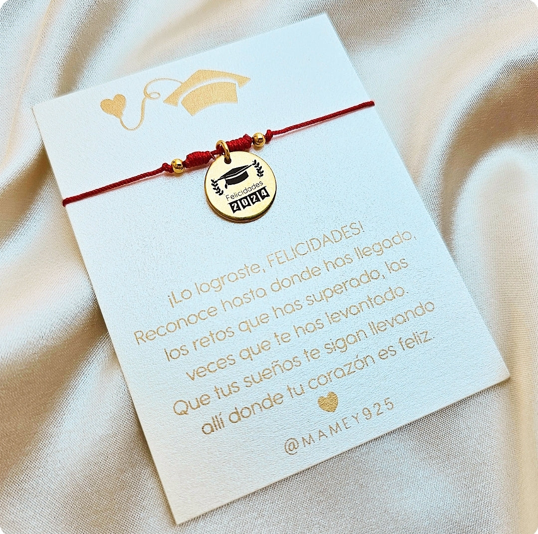PULSERA MEDALLA GRADUACIÓN HILO