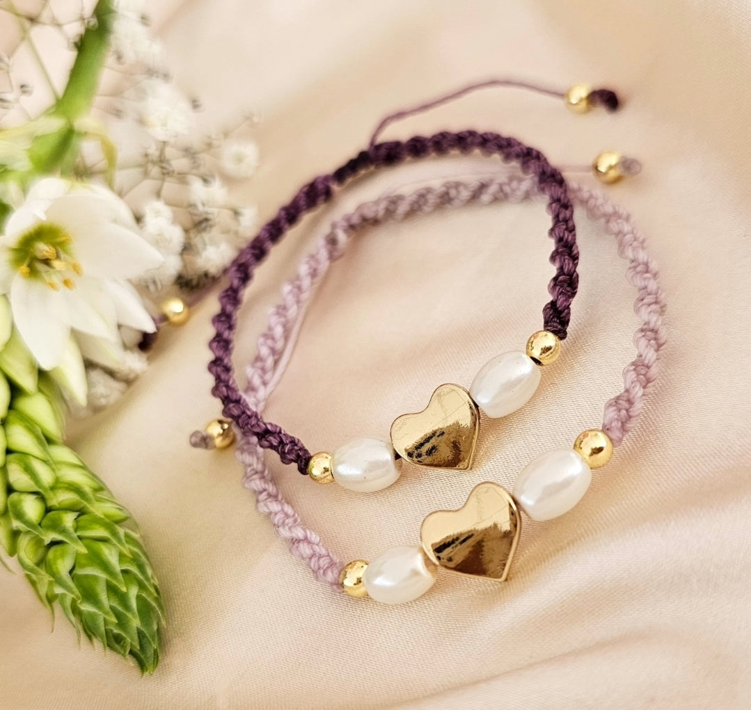 PULSERA MACRAMÉ PERLAS