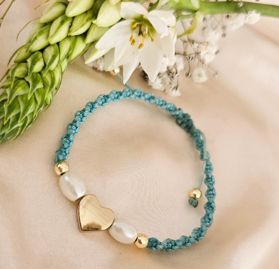PULSERA MACRAMÉ PERLAS