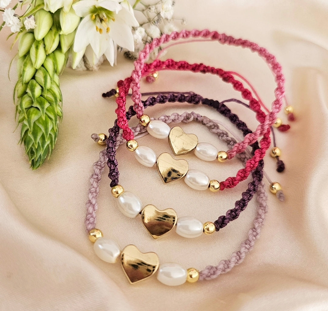 PULSERA MACRAMÉ PERLAS