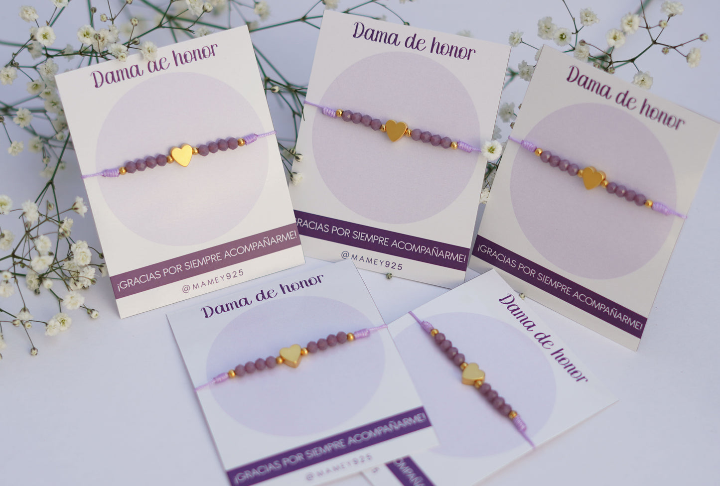 PULSERA CORAZÓN EN HILO Y CRISTALES