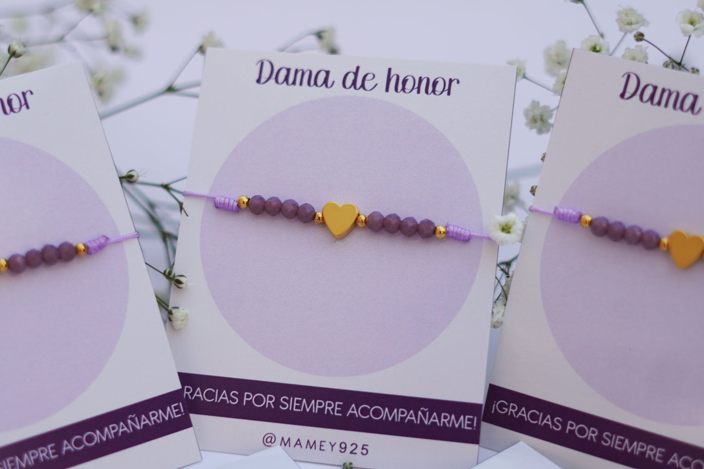 PULSERA CORAZÓN EN HILO Y CRISTALES