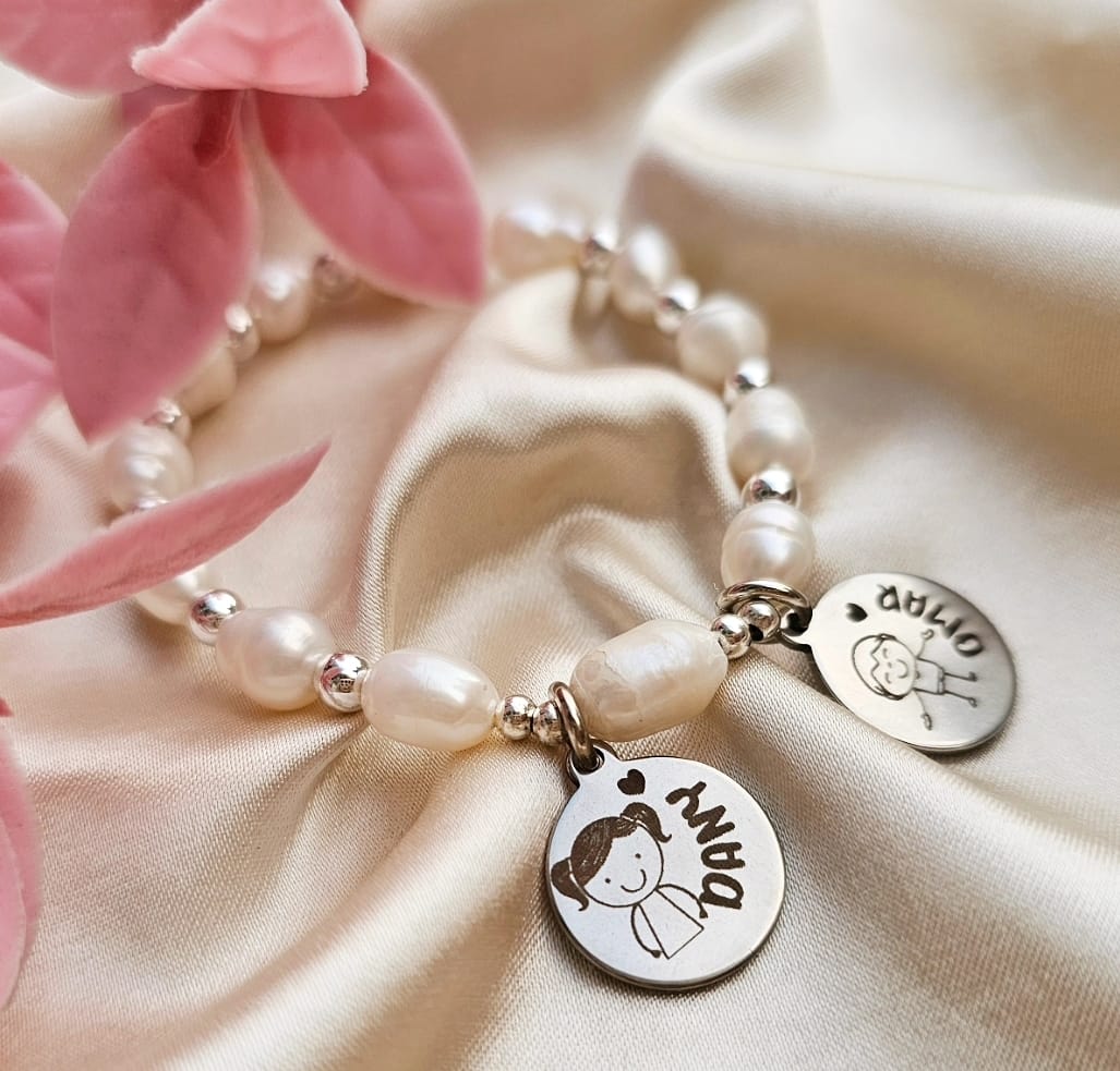 PULSERA PERLAS CON PERSONAJES