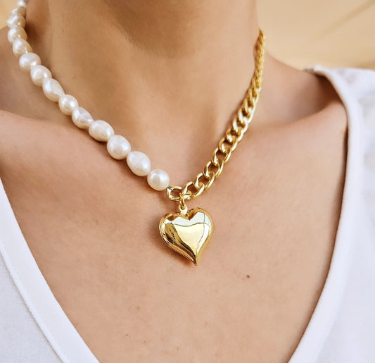 COLLAR PERLAS Y CADENA