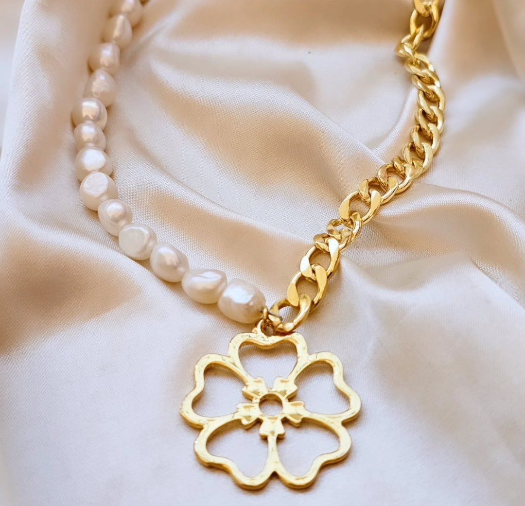 COLLAR PERLAS Y CADENA