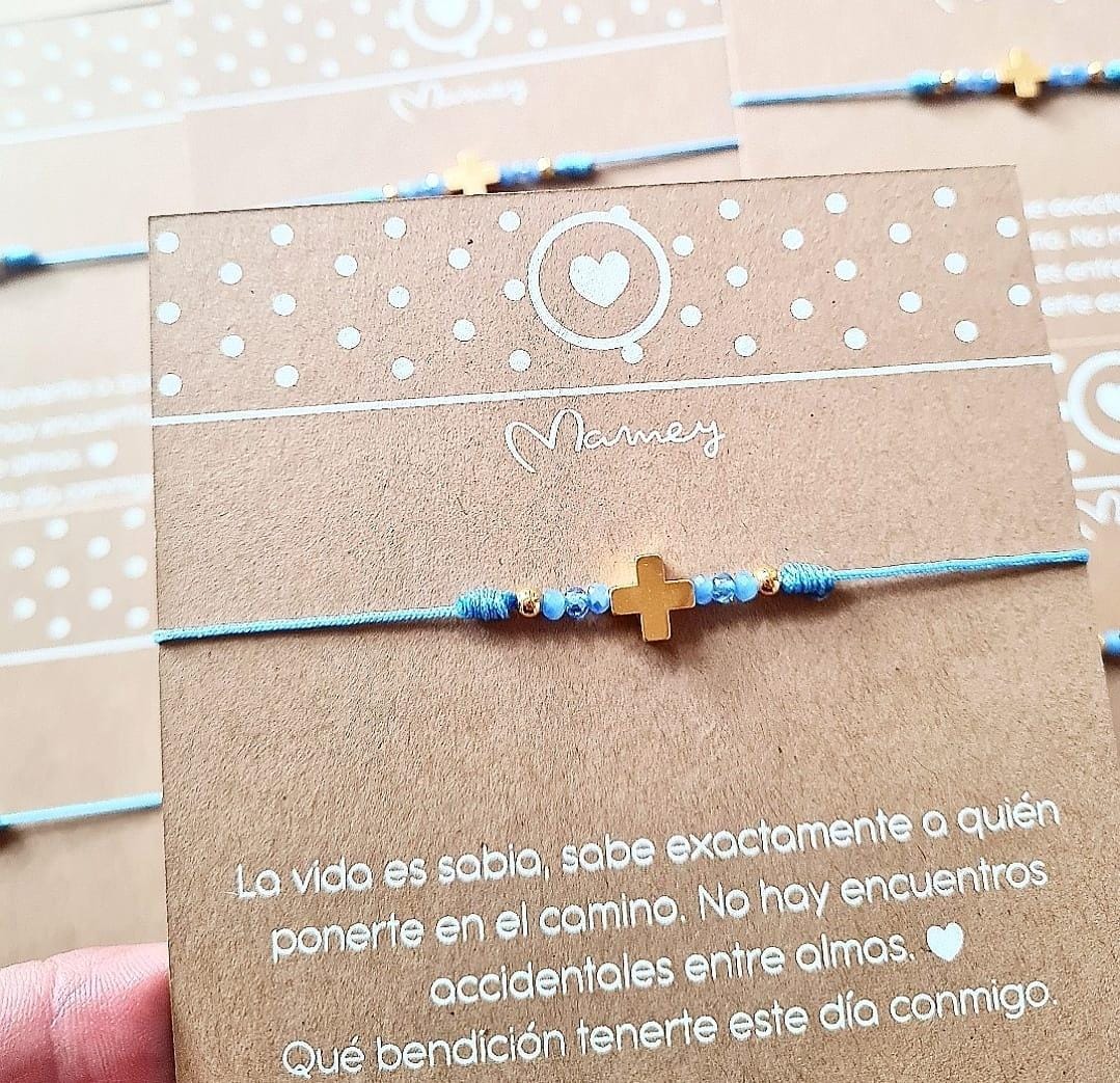 PULSERA CRUZ CON CRISTALES