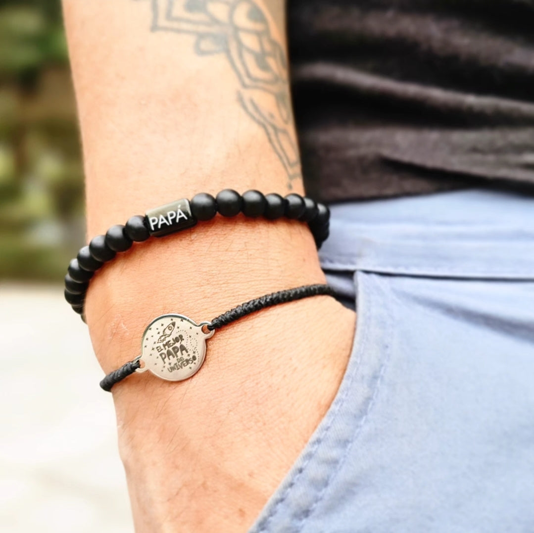 PULSERA MEDALLA MACRAMÉ