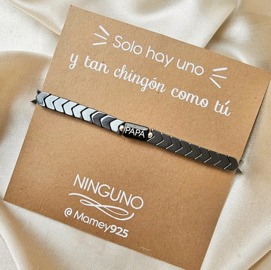 PULSERA PAPÁ HEMATITAS FLECHA