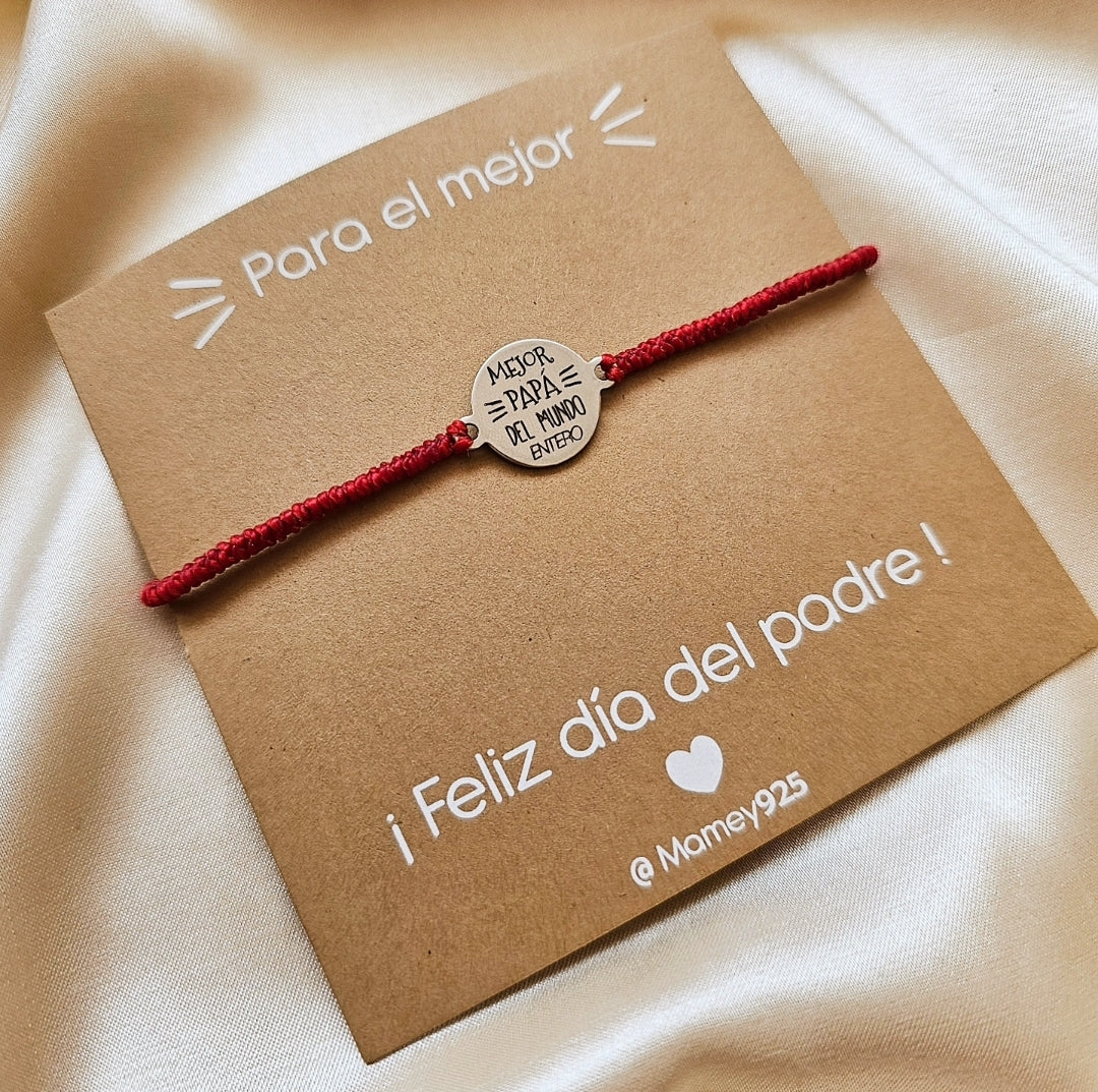 PULSERA MEDALLA MACRAMÉ