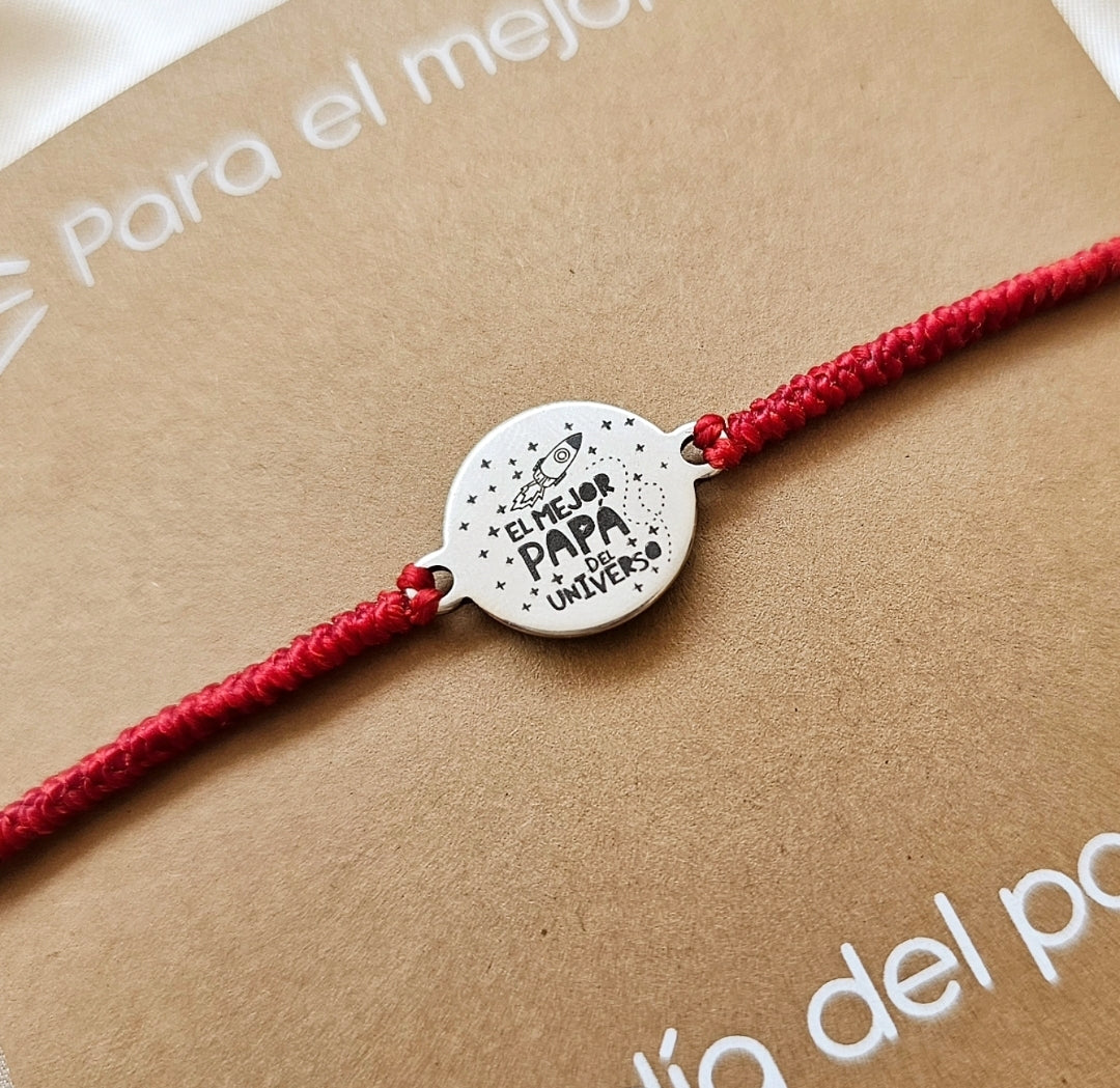 PULSERA MEDALLA MACRAMÉ