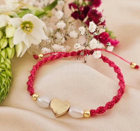 PULSERA MACRAMÉ PERLAS
