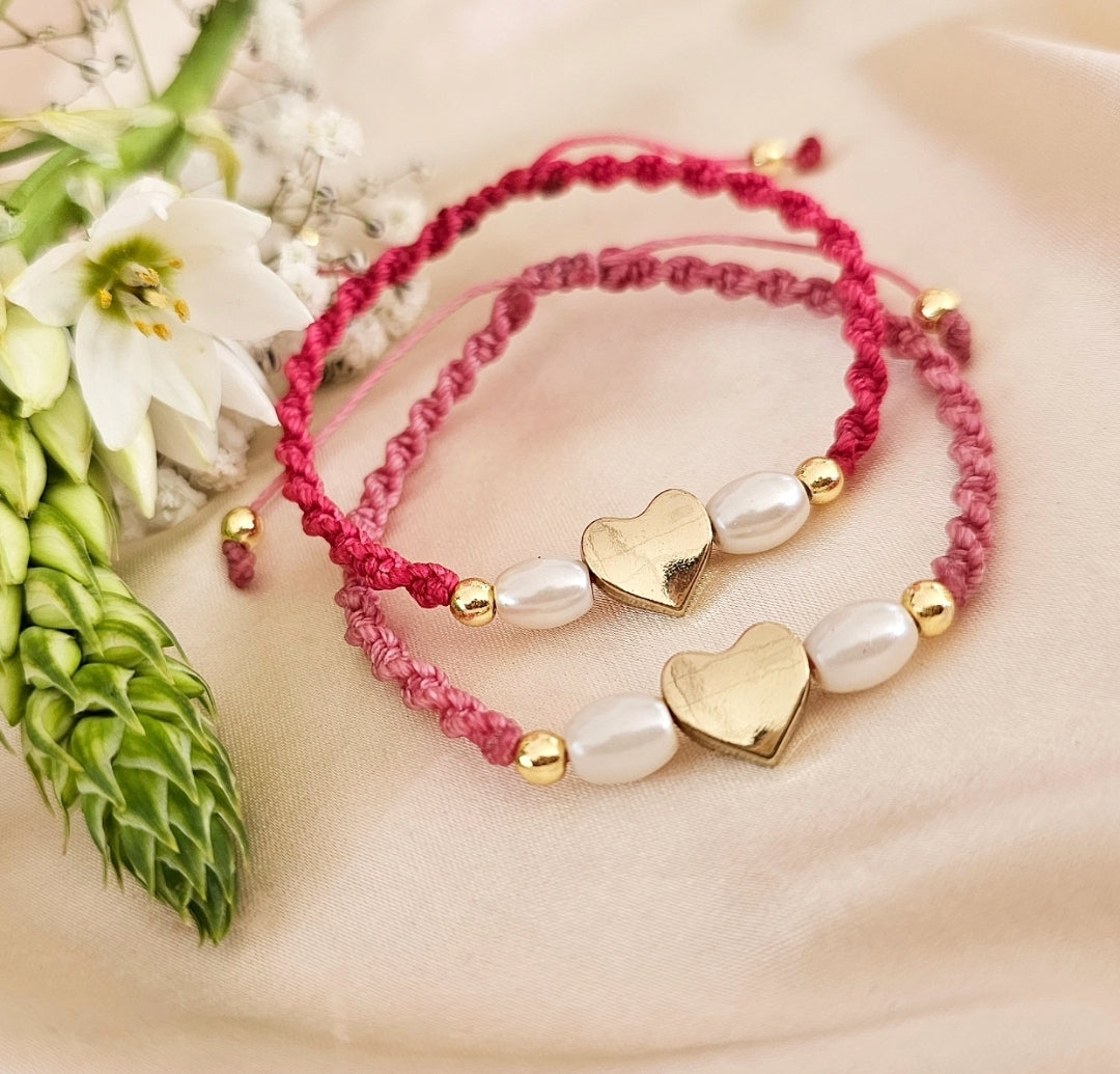 PULSERA MACRAMÉ PERLAS