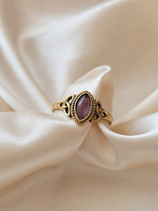 ANILLO AMATISTA NUDO CELTA