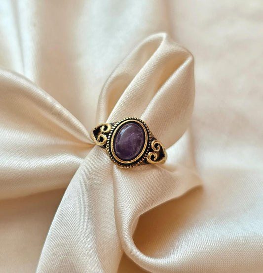 ANILLO AMATISTA CORAZONES