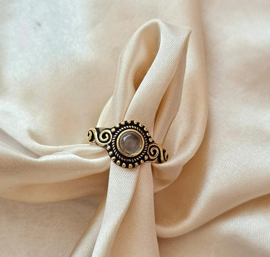 ANILLO CUARZO BLANCO PUNTITOS