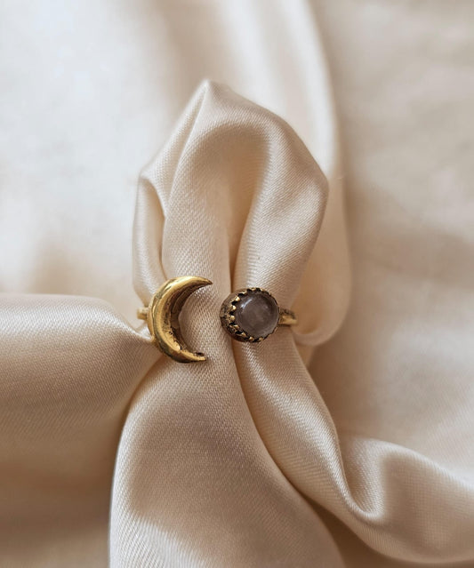 ANILLO CUARZO BLANCO CON LUNA